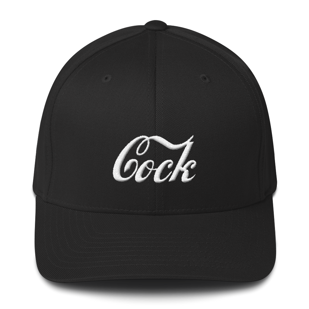 embroidered gay pop culture hat; Cock