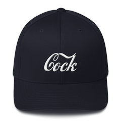 embroidered gay pop culture hat; Cock